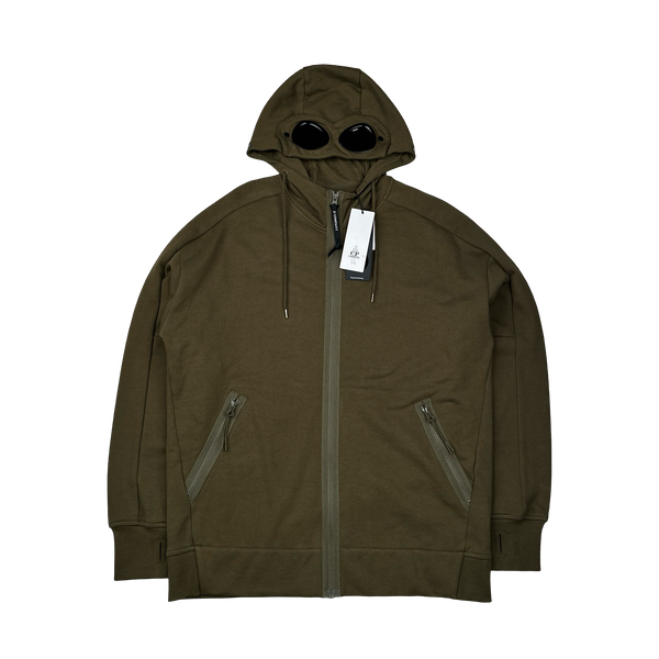 CP Company Khaki Cotton Goggle Hoodie - XL