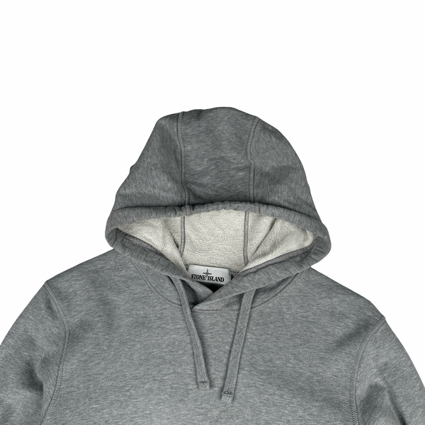 Stone Island 2021 Light Grey Pullover Cotton Hoodie - Small