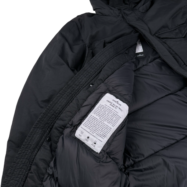 Stone Island 2022 Black Opaque Nylon Twill Down TC Puffer - Medium