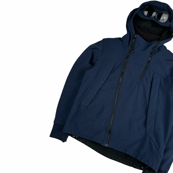 CP Company Navy Soft Shell Goggle Asymmetric Zip Jacket - Medium