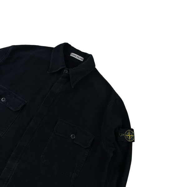 Stone Island Vintage Navy 1998 Moleskin Cotton Overshirt - Large