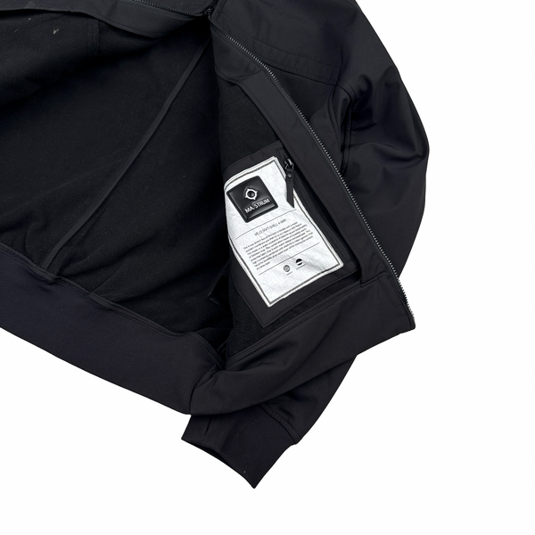 Ma Strum Black Velo Soft Shell 4 Way Nylon Hooded Jacket - XL