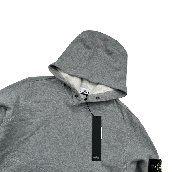 Stone Island 2023 Grey Cotton Fleece Hoodie Jumper - Small