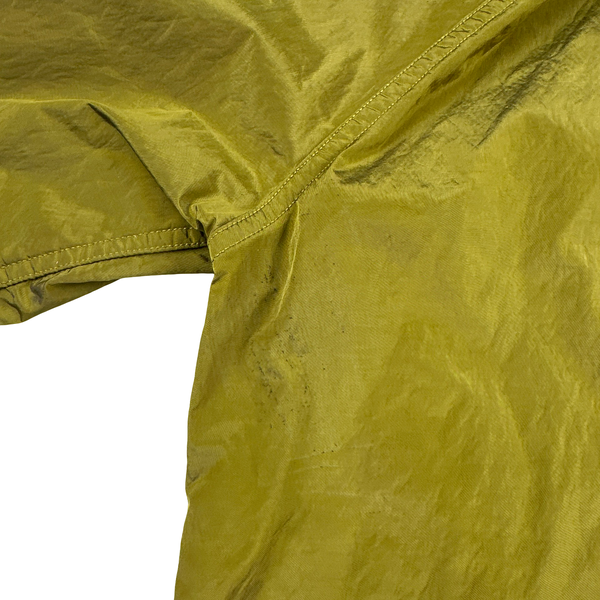 Stone Island 2004 Spellout Yellow Nylon Metal Velvet Lined Jacket - Medium