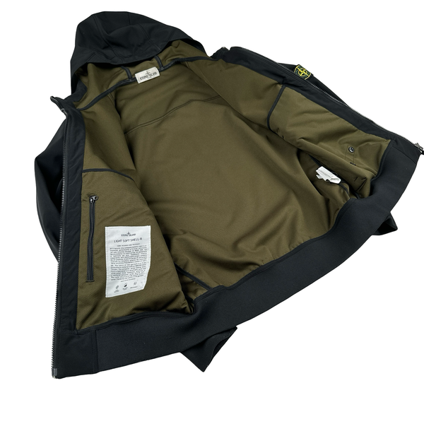 Stone Island 2013 Navy Khaki Lining Soft Shell R Jacket - XL