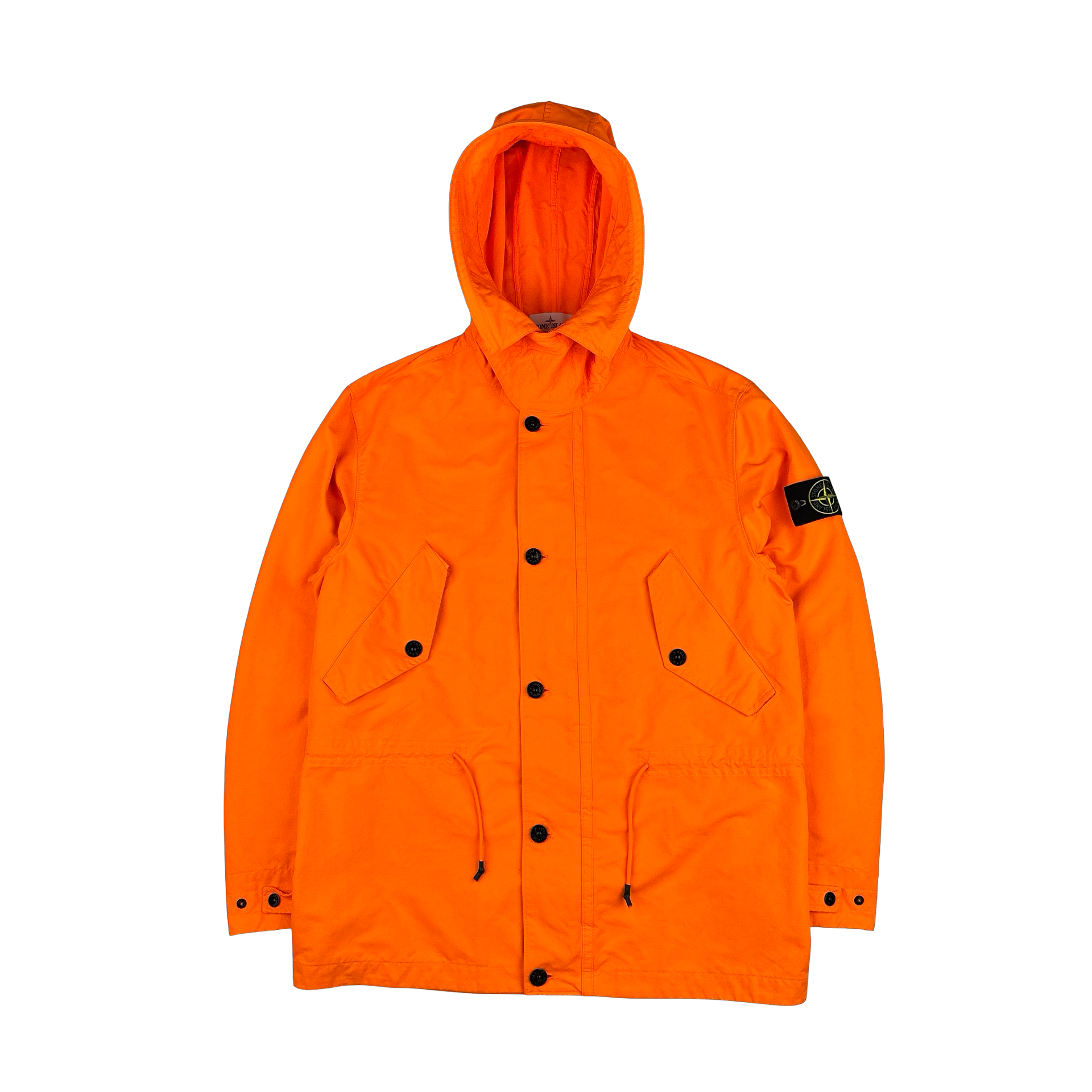 Stone Island 2019 Neon Orange David Fluo Parka Jacket - Large 