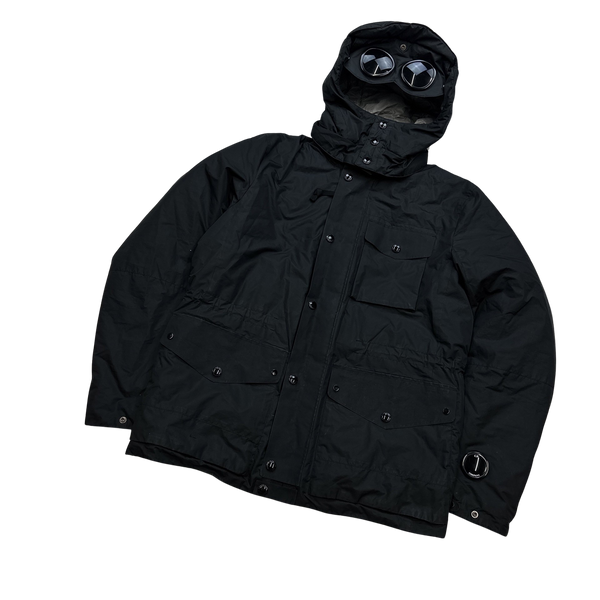 CP Company Black Micro M Down Filled Goggle Jacket - Large