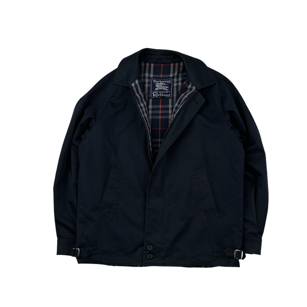 Burberry Nova Check Lined Navy Harrington Jacket - Small