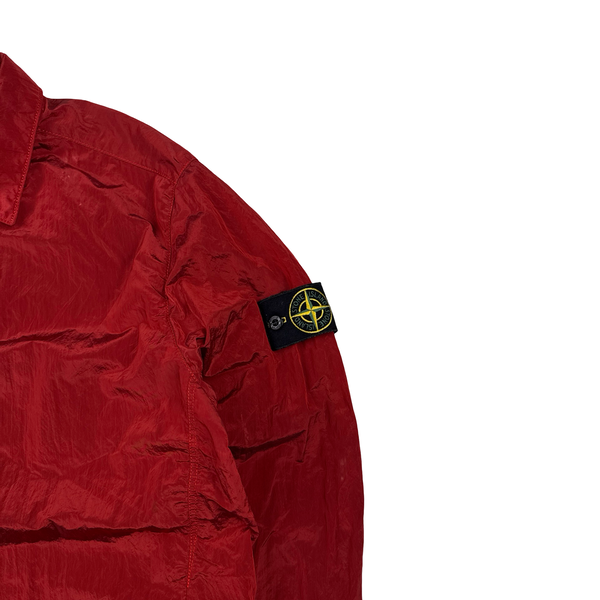 Stone Island Red Nylon Metal Shimmer Overshirt - XL