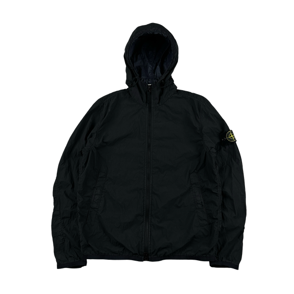 Stone Island 2019 Black Lamy Velour Hooded Jacket - Small