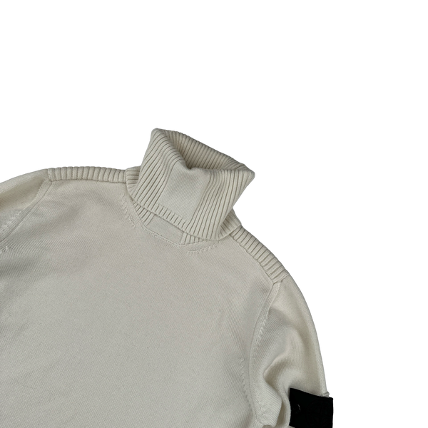 Stone Island 2020 Shadow Project Cream Roll Neck Knit Jumper - Large