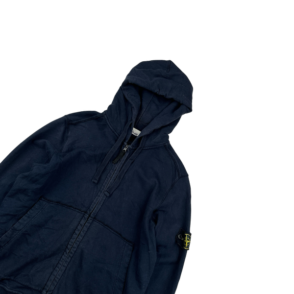 Stone Island 2018 Navy Zipped Cotton Hoodie - Medium