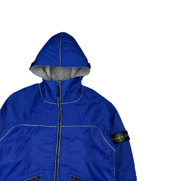 Stone Island 2003 Blue Wool Lined Nylon Shell Jacket - Medium