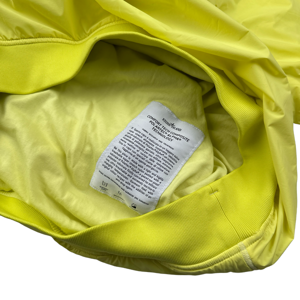 Stone Island 2022 Neon Yellow Comfort Tech Composite Polartec Pullover - Large