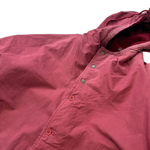 CP Company Red Fleece Lined Ideas From Massimo Osti Green Lens Goggle Jacket - 3XL