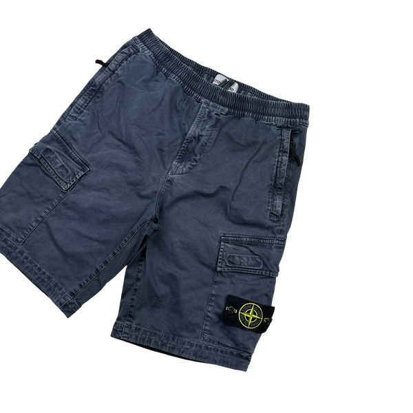 Stone Island 2021 Navy Cotton RE Fit Shorts - 30"