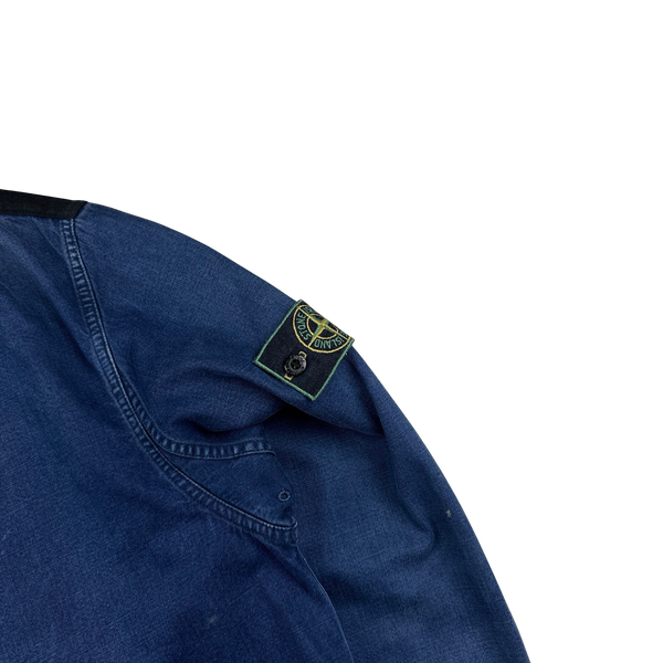 Stone Island Vintage 1997 Blue Denim Zipped Jacket - Medium