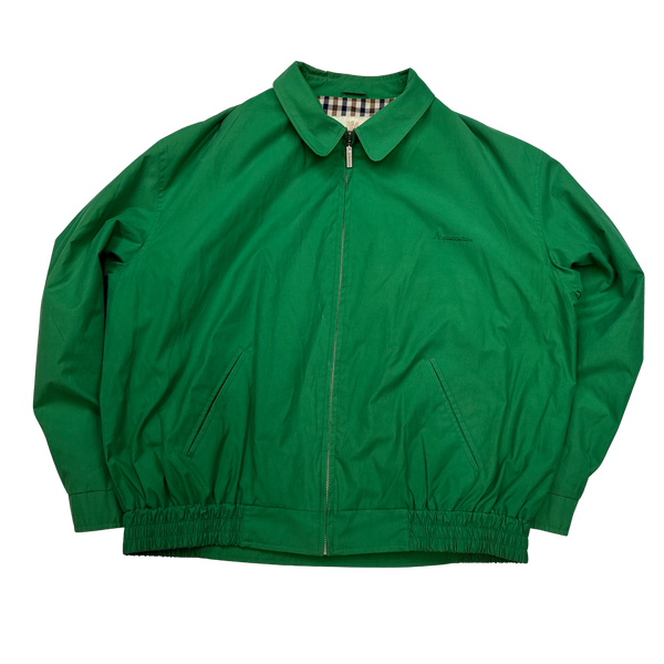 Aquascutum Green Checked Cotton Lined Harrington Jacket - Large