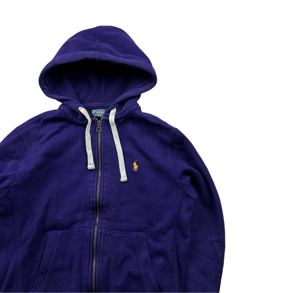 Ralph Lauren Purple Thick Cotton Zip Up Hoodie - Small