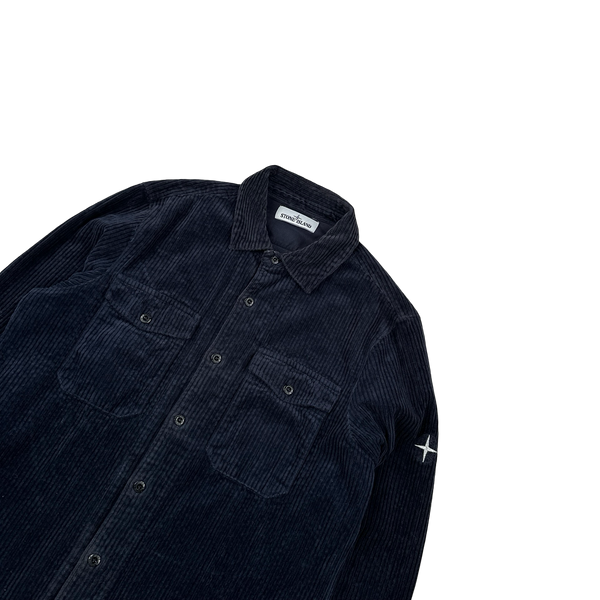 Stone Island 2020 Navy Jumbo Cord Shirt - Small