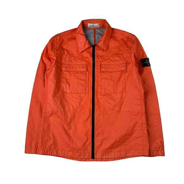 Stone Island 2022 Coral Membrana Light Zipped Overshirt - Large