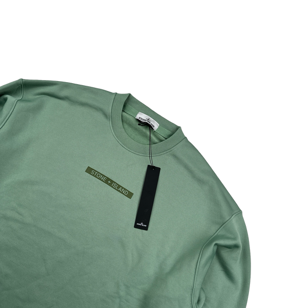 Stone Island 2022 Green Spellout Crewneck Jumper - XL, 3XL