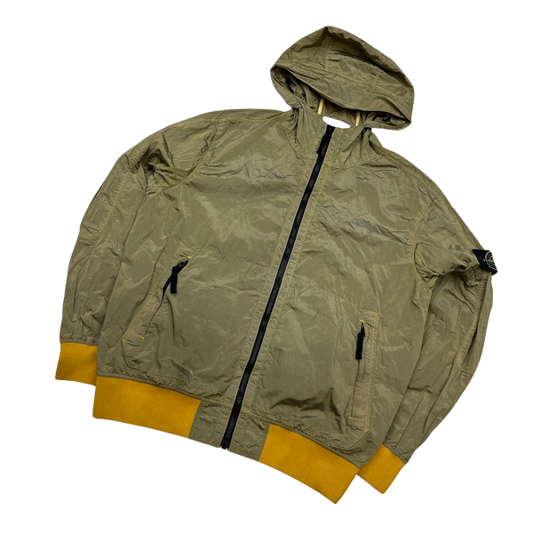 Stone Island 2018 Gold Nylon Metal Watro Hooded Jacket - XL