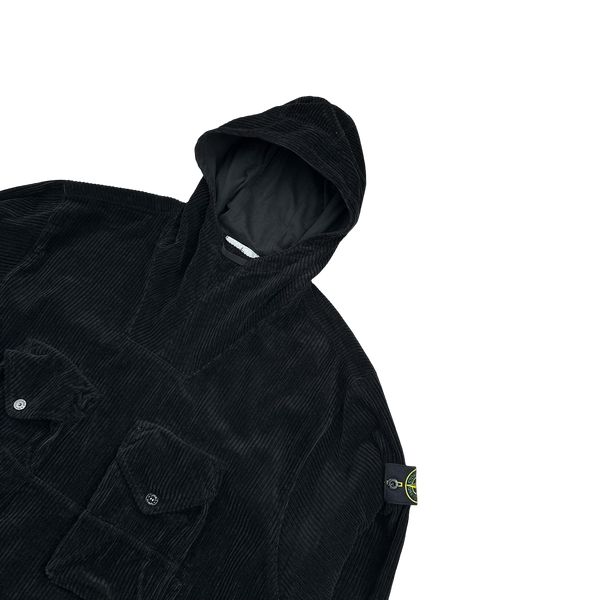 Stone Island 2023 Black Thick Jumbo Corduroy Pullover Smock - XL