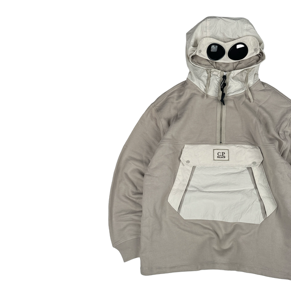 CP Company x Palace Tan Spellout Goggle Hoodie - Medium