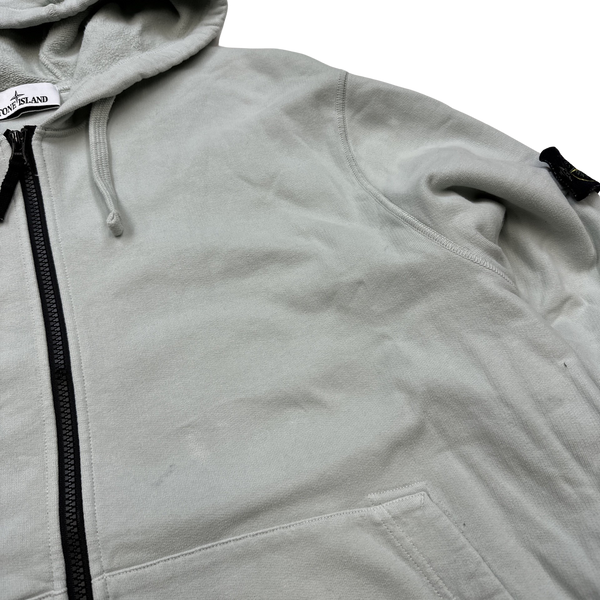 Stone Island 2022 Dove Blue Cotton Zipped Hoodie - 3XL