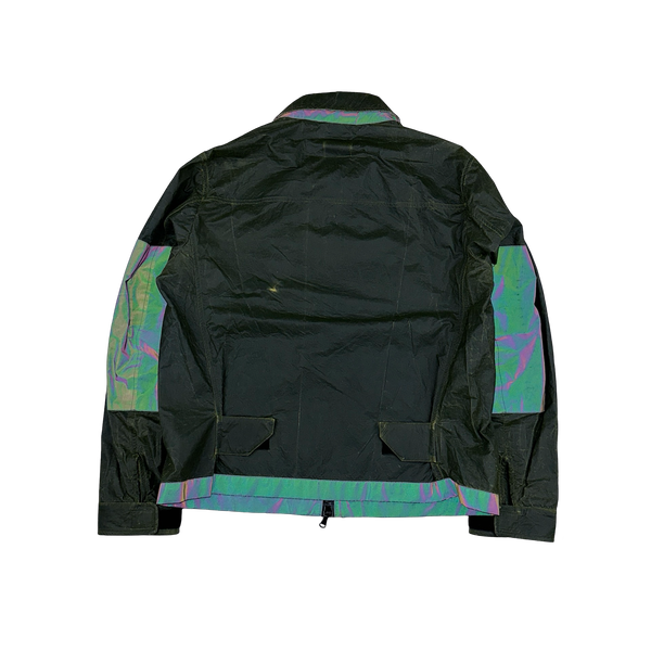 Plurimus Green Reflective Rubber Coated Zipped Overshirt - Large