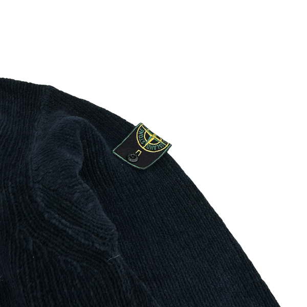 Stone Island Vintage 1995 Navy Chenille Knit Vintage Roll Neck - Medium