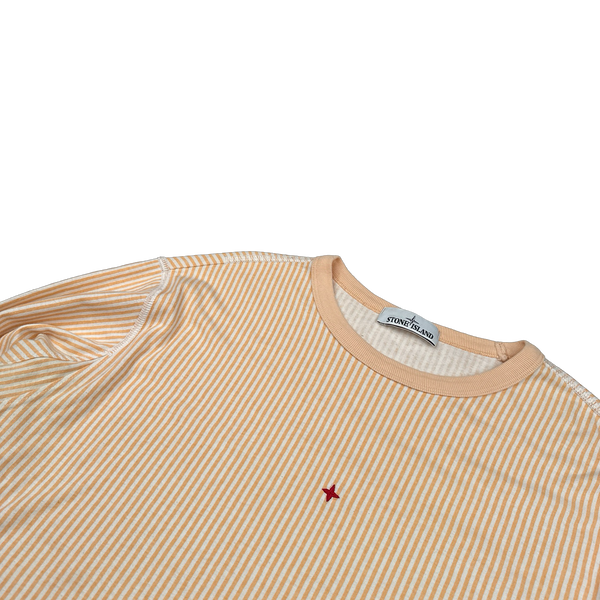 Stone Island Marina 2018 Peach Striped Longsleeve Top - XXL