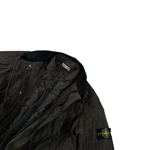 Stone Island 2002 Brown Monofilament Duel Layer Mesh Jacket - Large