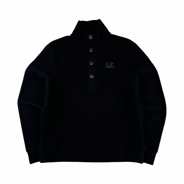 CP Company Black Spellout Wool Pullover Jumper - Large