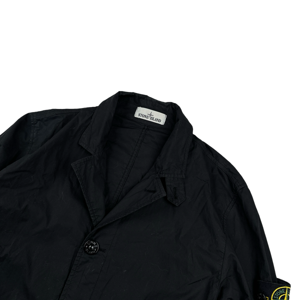 Stone Island 2017 Black David Tela Light TC Buttoned Jacket - Small