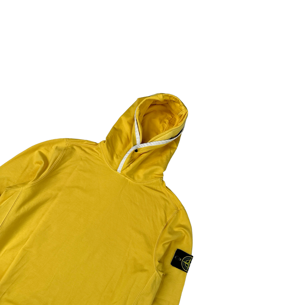 Stone Island 2022 Yellow Pullover Thick Cotton Hoodie - Small