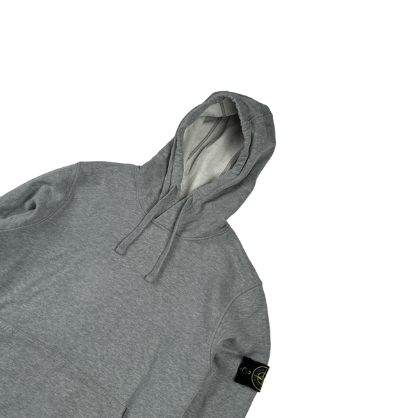 Stone Island 2021 Light Grey Pullover Cotton Hoodie - Small
