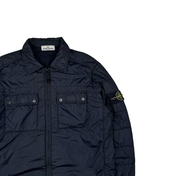 Stone Island 2013 Navy Micro Yarn Cotton Lined Overshirt Jacket - XL