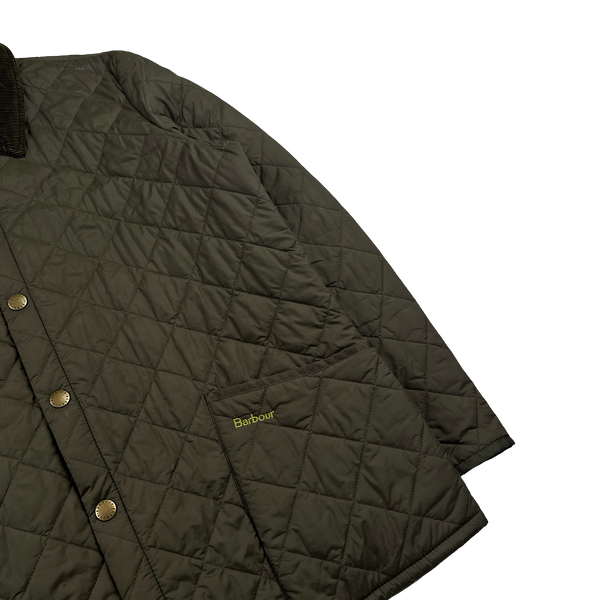 Barbour Khaki Diamond Quilted Shooting Jacket - Medium