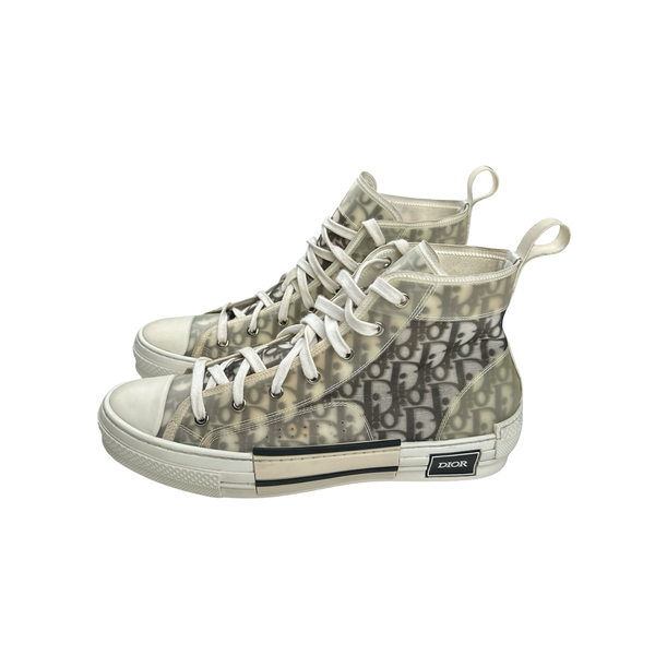Dior Oblique Monogram High Top White Trainers - UK 9