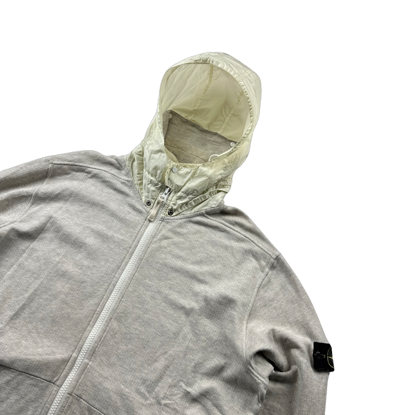 Stone Island 2013 Beige Marl Nylon Hooded Zipped Jumper - 3XL