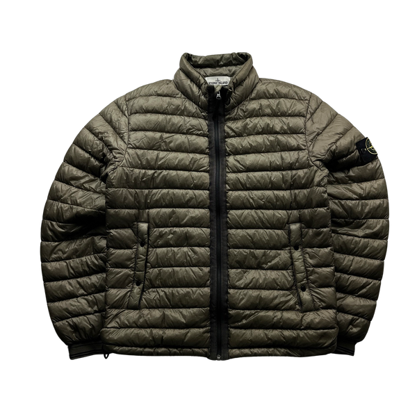 Stone Island Khaki Garment Dyed Down Puffer Jacket - Medium