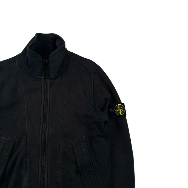 Stone Island 2015 Black High Neck Front Liner Fleece Jumper - Small