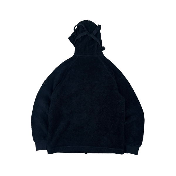 Stone Island 2021 Navy Teddy Fleece Zipped Jacket - Large