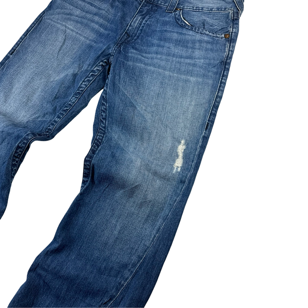 True Religion Blue Washed Flared Jeans - Large
