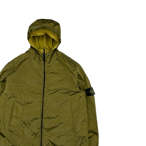 Stone Island 2005 Yellow Velvet Lined Shimmer Jacket - Large