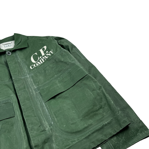 CP Company Green TOOB Two Spellout Collared Jacket - Large