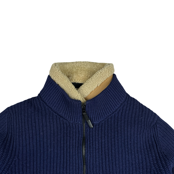 Stone Island 2014 Navy Wool Dutch Rope Lined President Knit Knit - XL