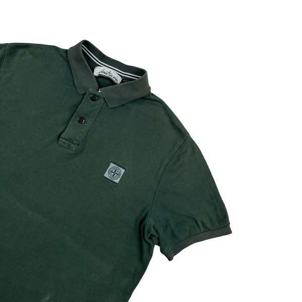 Stone Island Green Short Sleeve Polo Shirt - Large
